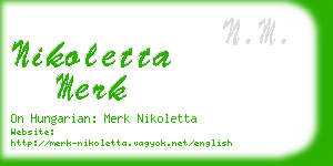 nikoletta merk business card